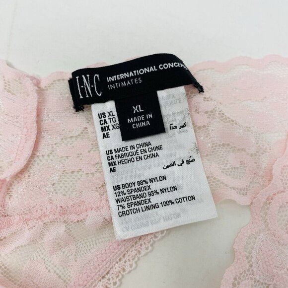 INC International Concepts Womens Size XL Lace Thong Underwear Panty Pink 2517 - Picture 7 of 7